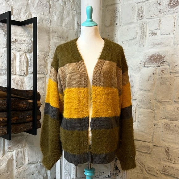 Love Riche Sweaters - NWT | Love Riche | Oversized Multicolor Stripe Cardigan